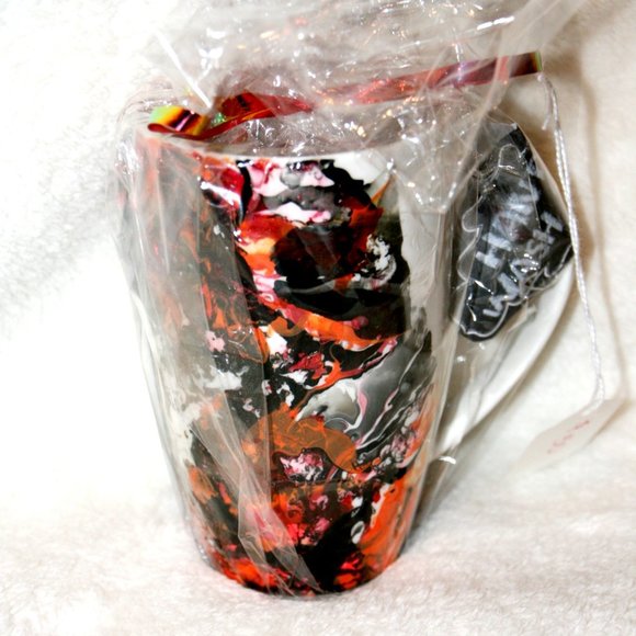 Handmade Black , Coral Scarf & Mug Gift Set - Picture 4 of 5